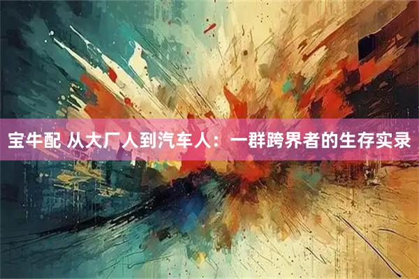 宝牛配 从大厂人到汽车人：一群跨界者的生存实录