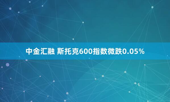 中金汇融 斯托克600指数微跌0.05%