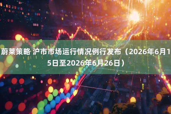 蔚莱策略 沪市市场运行情况例行发布（2026年6月15日至2026年6月26日）